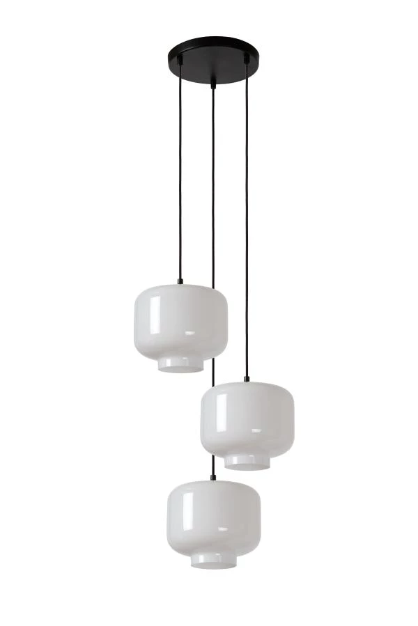 Lucide MEDINE - Suspension - Ø 46 cm - 3xE27 - Opalin - éteint